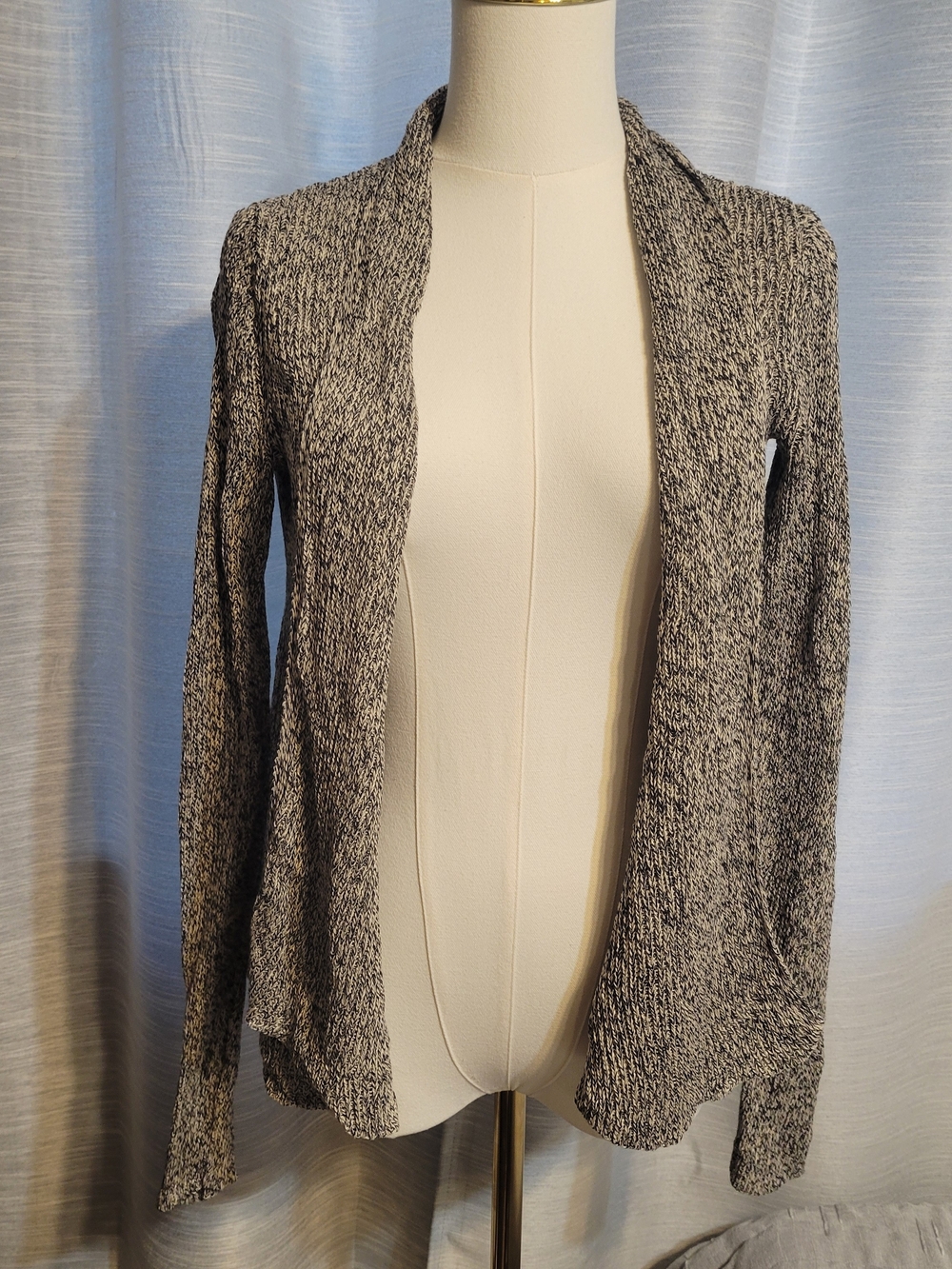 Eileen Fisher Linen And Wool Marled Open-Front Cardigan
